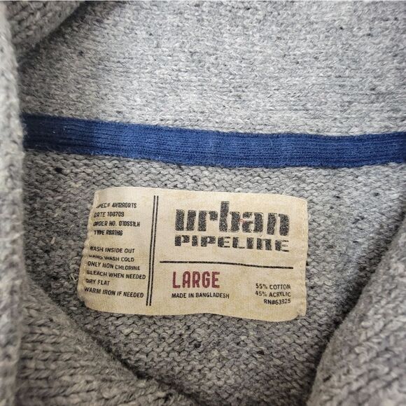 Urban Pipeline Pullover Shawl Toggle Collar Sweater Gray Cozy Men's Size L - Picture 4 of 6